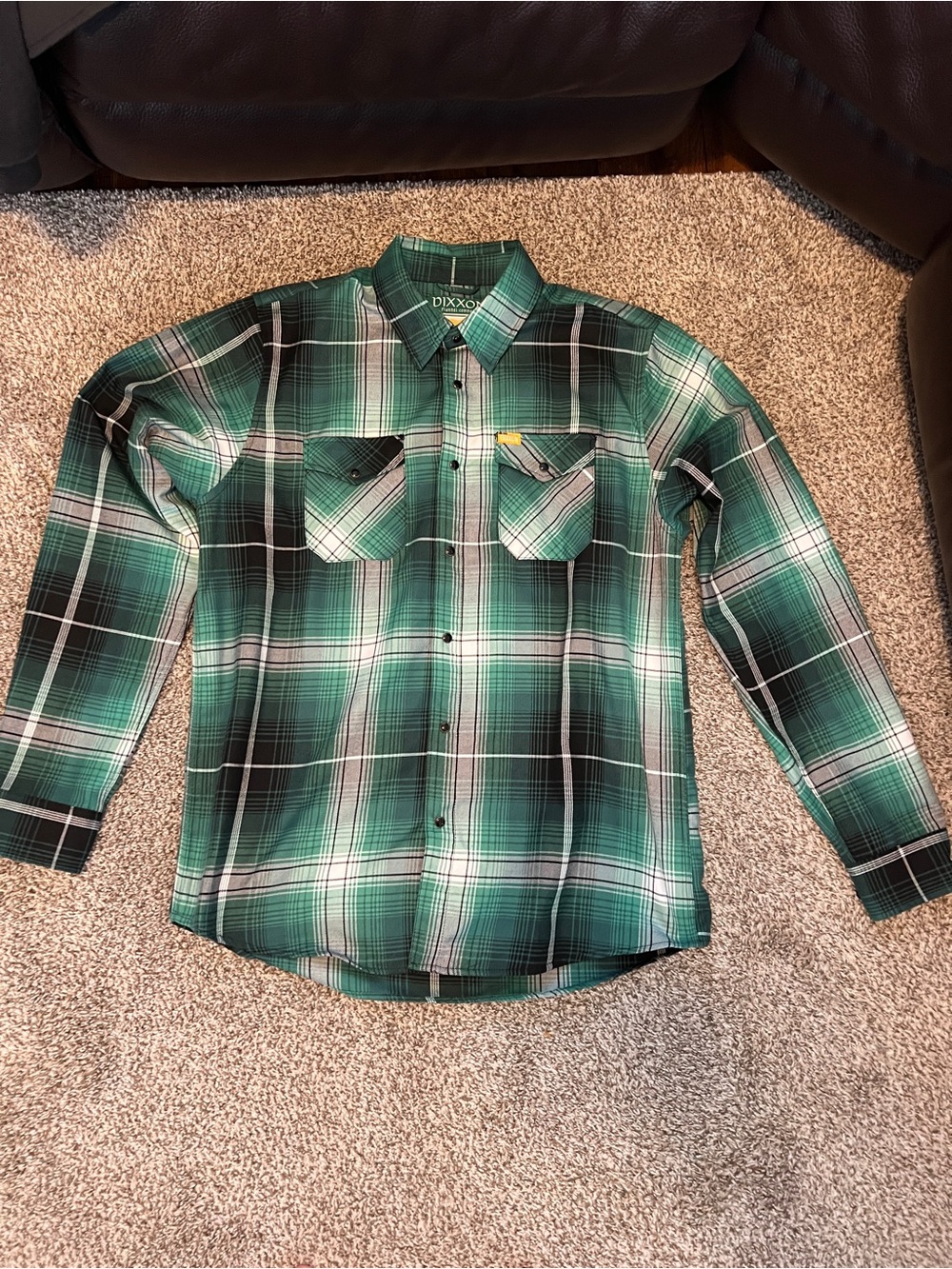DIXXON Green Plaid Long-Sleeve Button-Down Shirt